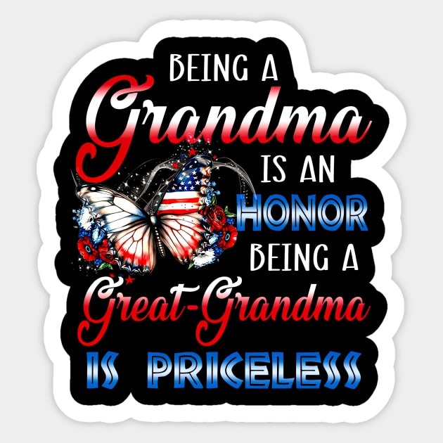 Butterfly Being A Great Grandma Is Priceless Mother's Day Sticker by PlumleelaurineArt